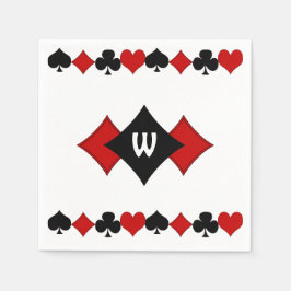 Guardanapo De Papel Traços de Cartão Vermelho e Preto - Monogramas