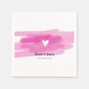 Guardanapo De Papel Traços de Tinta Simples e Casamento de Coração