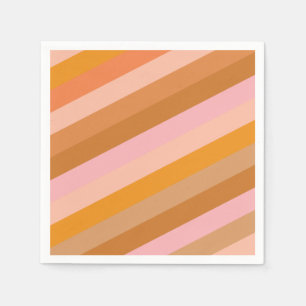 Guardanapo De Papel Traços Geométricos Laranja Cor-de-Cor-de-Rosa