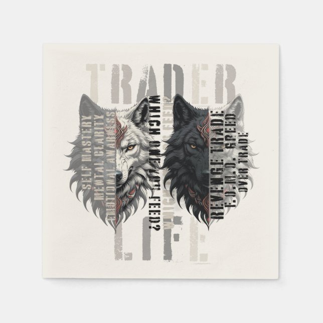 Guardanapo De Papel Trader life | Wolf | Both sides (Frente)
