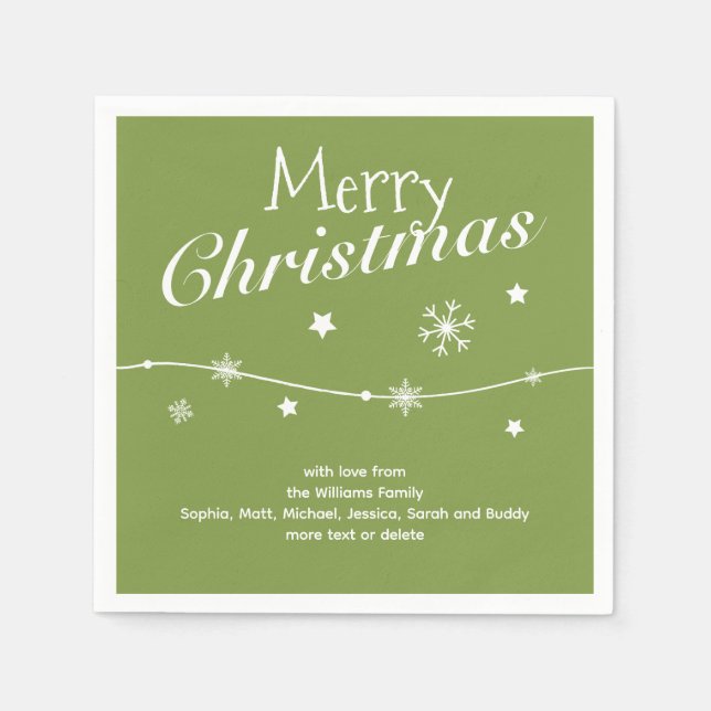 Guardanapo De Papel Tradicional - Verde Suave - Nápoles de Natal (Frente)