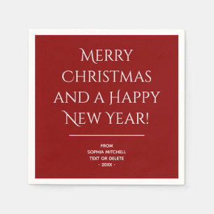 Guardanapo De Papel Tradicional - Vermelho Escuro - Feliz Natal Nápole