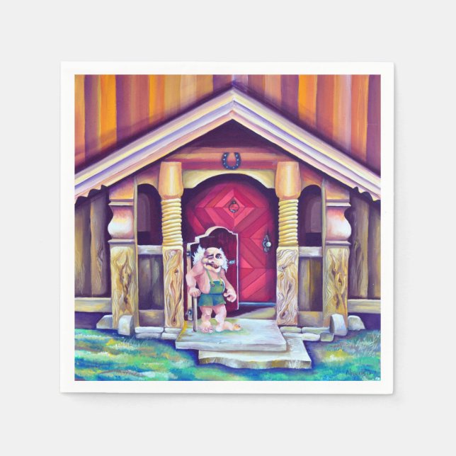 Guardanapo De Papel Tradições de Suecia Troll escandinavas (Frente)