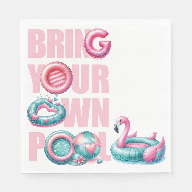 Guardanapo De Papel Traga sua própria festa de Piscina (Frente)