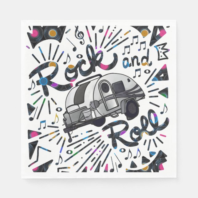 Guardanapo De Papel Trailer do Rock and Roll Viagem registra tema musi (Frente)