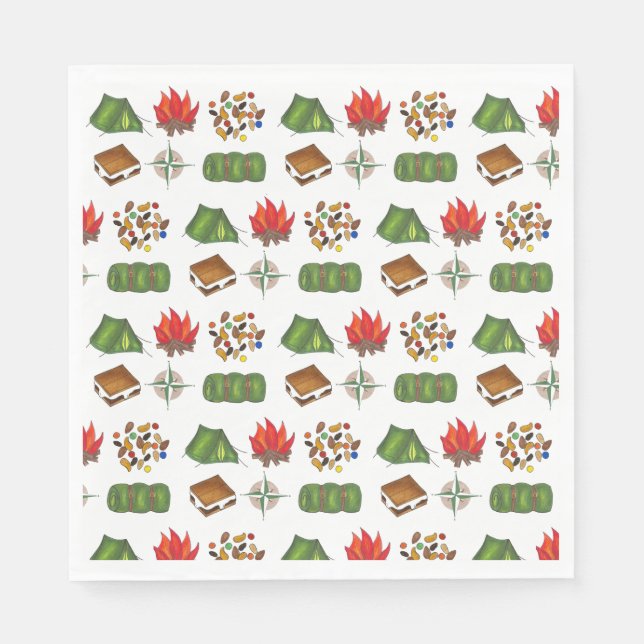 Guardanapo De Papel Trailmix de tendas de camp de verão (Frente)