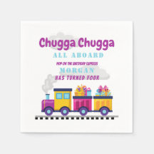 Train Chugga Choo Cartoon Qualquer Idade Aniversár