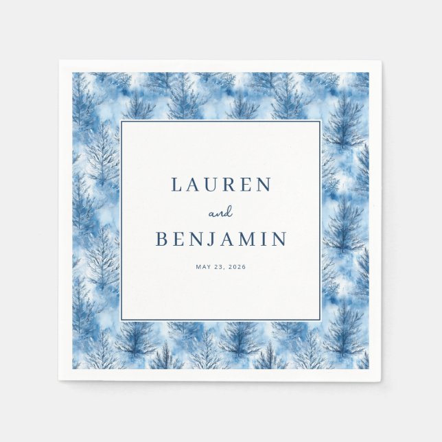 Guardanapo De Papel Tranquil Blue Pine Trees (Frente)
