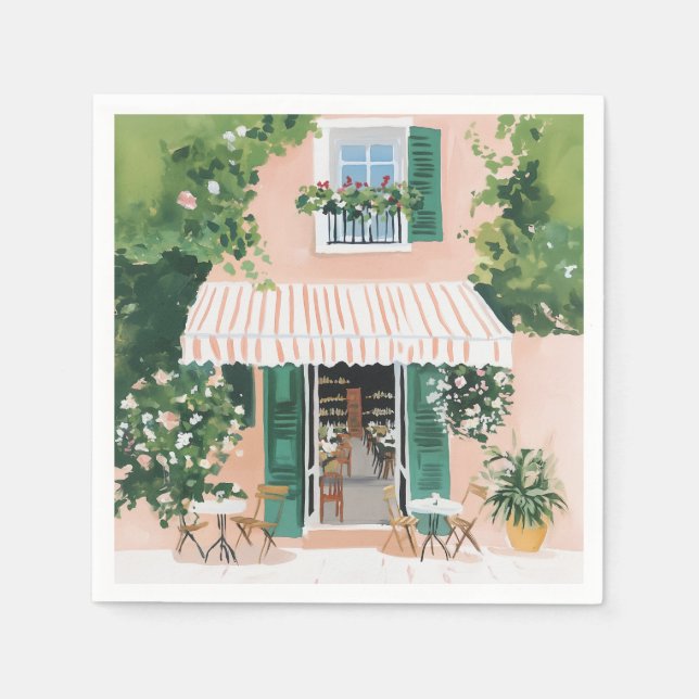 Guardanapo De Papel Tranquil Terrace em Roma (Frente)