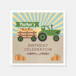 Guardanapo De Papel Trator Hayride Pumpkin Birthday Napkins