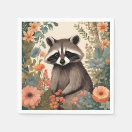 Guardanapo De Papel Travesseiro decorativo Cottagecore Playful Raccoon