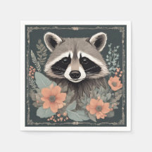 Travesseiro decorativo Cottagecore Raccoon
