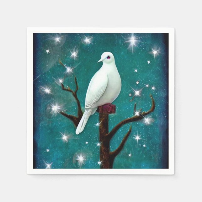 Guardanapo De Papel Tree Branch White Peace Dove (Frente)
