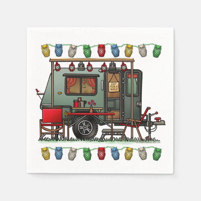 Guardanapo De Papel Trek Viagem Pods RV feliz camper (Frente)