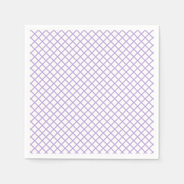 Guardanapo De Papel Trellis de Diamante Lavanda Suave - Branco (Frente)