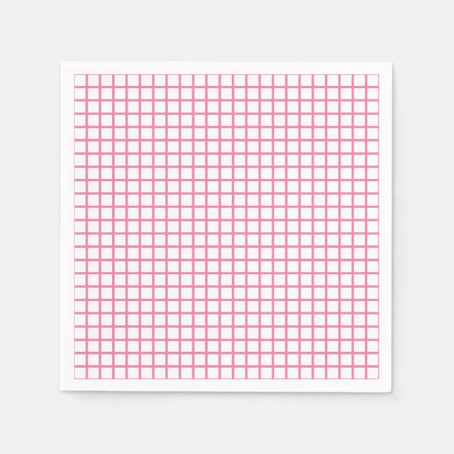 Guardanapo De Papel Trellis Fuchsia Rosa - Branco (Frente)