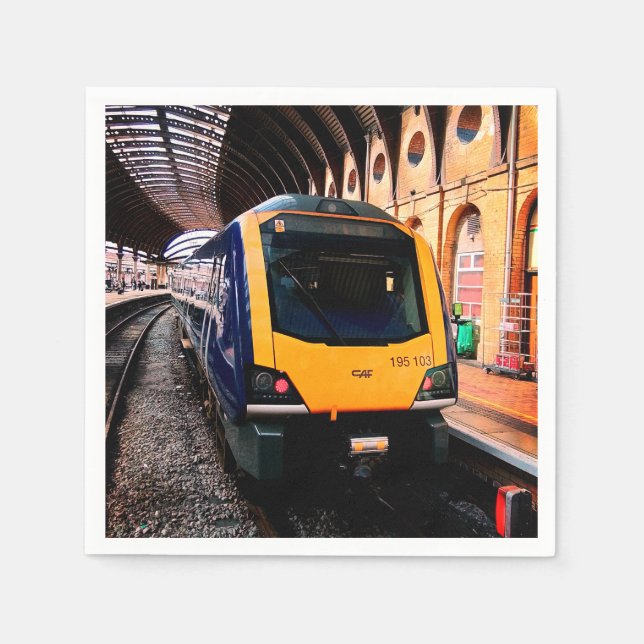 Guardanapo De Papel trem azul na estação de York (Frente)