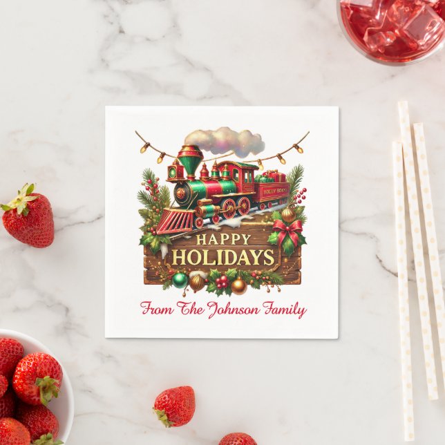 Guardanapo De Papel Trem Expresso de Natal Feliz Natal (Insitu)