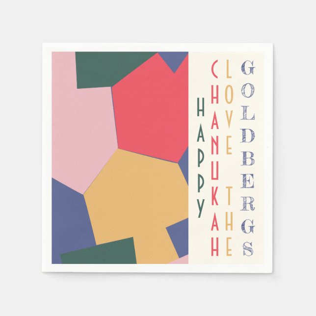 Guardanapo De Papel Trending Modern Chanukah Dreidels (Frente)