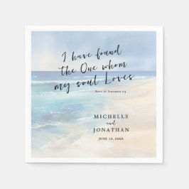 Guardanapo De Papel Trendy Beach Watercolor Ocean Christian Weding