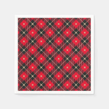 Trendy Black Red Xadrez