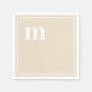 Guardanapo De Papel Trendy Bold Case Monograma Champagne Beige