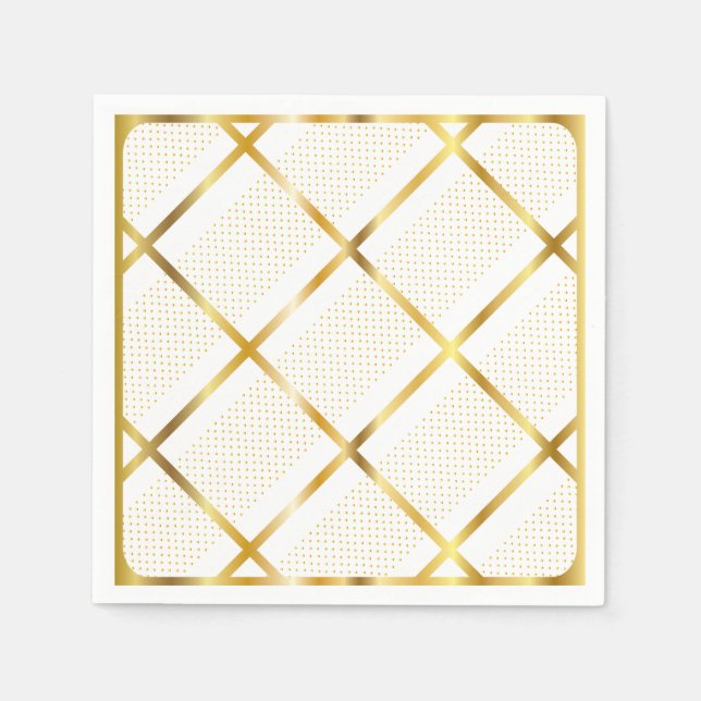 Guardanapo De Papel Trendy Dourado Geométrico Na moda Patterno (Frente)