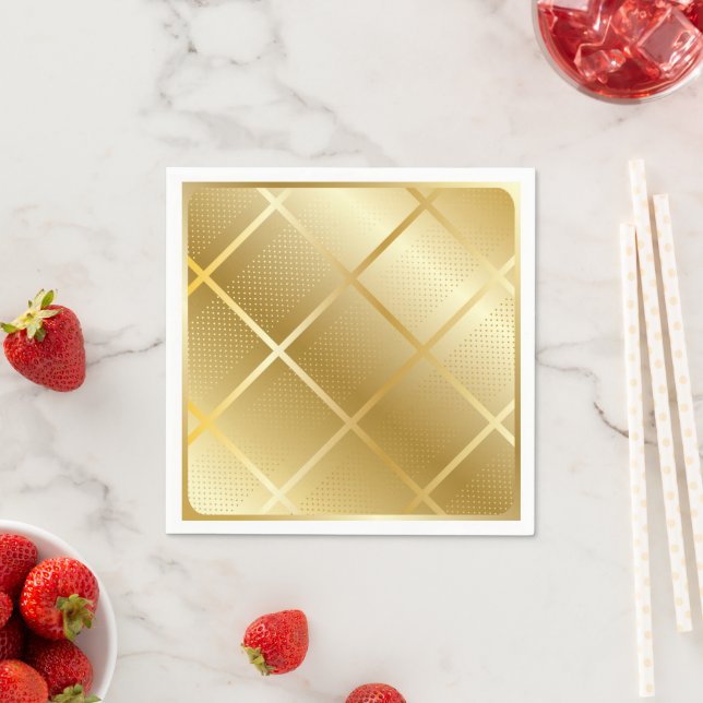 Guardanapo De Papel Trendy Dourado Geométrico Na moda Patterno (Insitu)