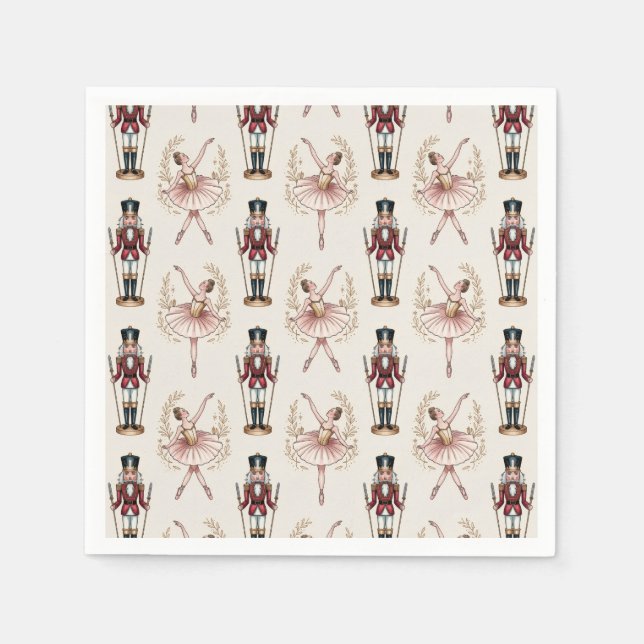 Guardanapo De Papel Trendy Nutcracker and Ballerina ballet dancer (Frente)