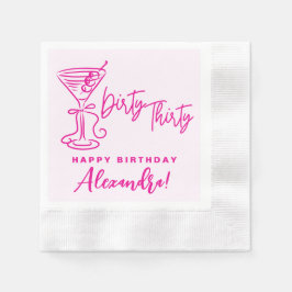 Guardanapo De Papel Trendy Pink Dirty Thirty 30th Birthday Napkins
