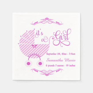 Guardanapo De Papel Trendy Pink New Baby Girl Paper Napkins