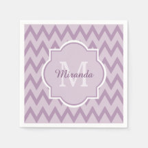 Trendy Purple Chevron Zigzag Name e Monograma