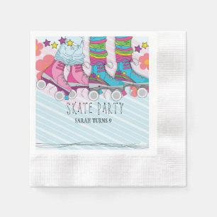 Guardanapo De Papel Trendy Roller Skatting Girls Rainbow Aniversário