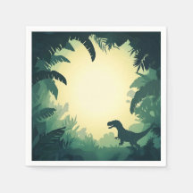 Trendy T-Rex Dinossauro Papel Silhueta Napkin