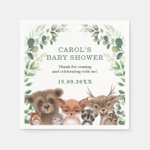 Guardanapo De Papel Trendy Woodland Animal Forest Greenery Party