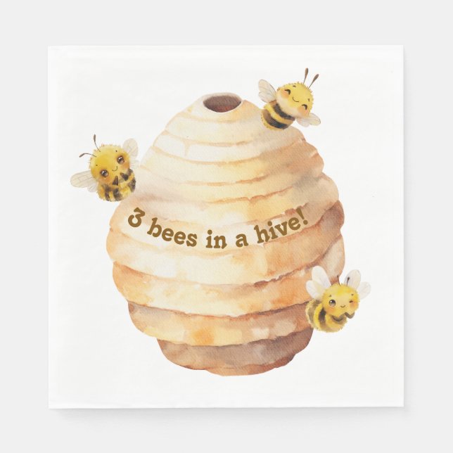 Guardanapo De Papel Três Abelhas Napkins (Frente)