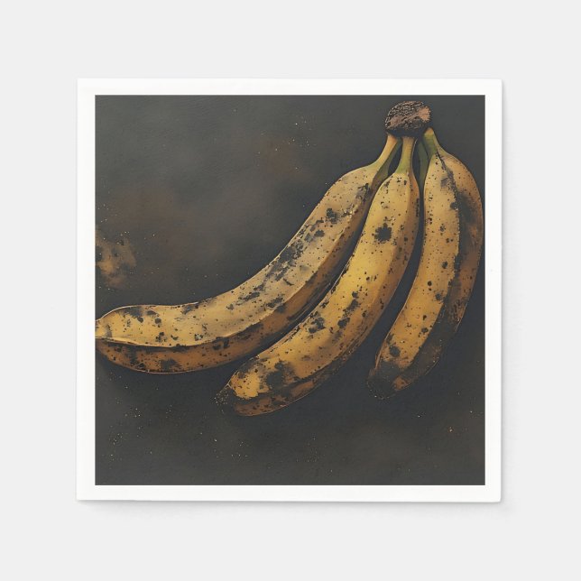 Guardanapo De Papel Três Bananas no Escuro (Frente)