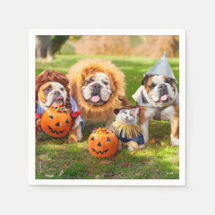 Guardanapo De Papel Três Bulldogs Vestidos