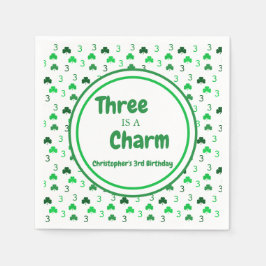 Guardanapo De Papel Três É Um aniversário de 3 anos De Dia de São Patr