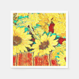 Guardanapo De Papel Três girassóis
