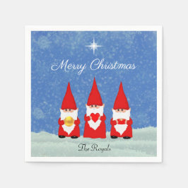 Guardanapo De Papel Três Gnomos de Natal