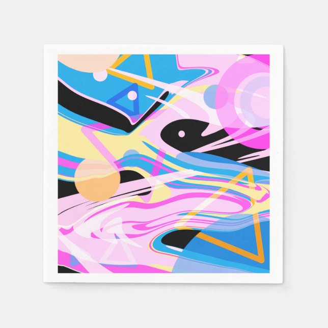 Guardanapo De Papel Três pintura geométrica Abstrato (Frente)