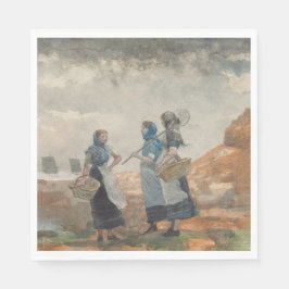 Guardanapo De Papel Três raparigas pescadores inglesas (em Tynemouth)