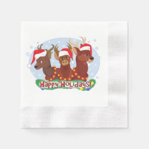 Guardanapo De Papel Três Veados de Natal