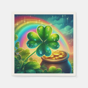 Guardanapo De Papel Trevo do dia do Rainbow Saint Patrick