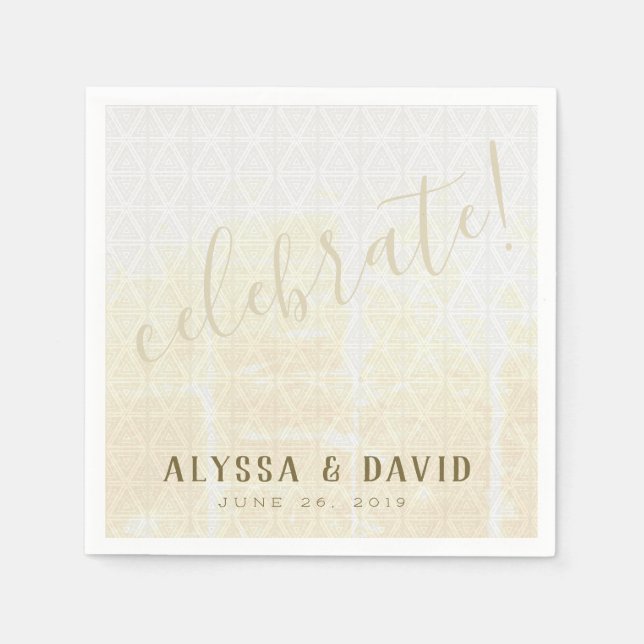 Guardanapo De Papel Triângulos Brancos Distantes Celebram Napkin (Frente)