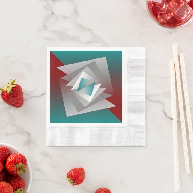 Guardanapo De Papel Triângulos das Cinzas Teal Burgundy (Insitu)
