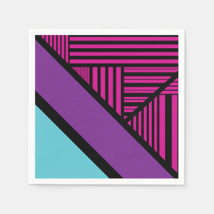 Guardanapo De Papel Triângulos - Rosa, Roxo, Azul e Preto