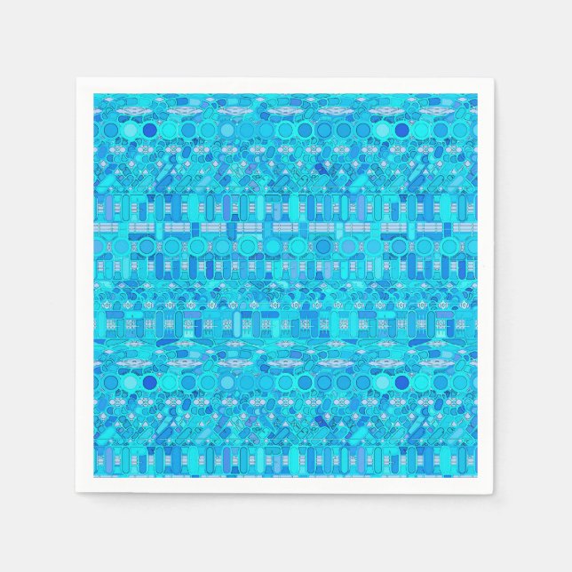 Guardanapo De Papel Tribal Batik - tons azuis (Frente)