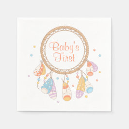 Guardanapo De Papel Tribal Dreamcatcher Boho Baby First primeiro anive